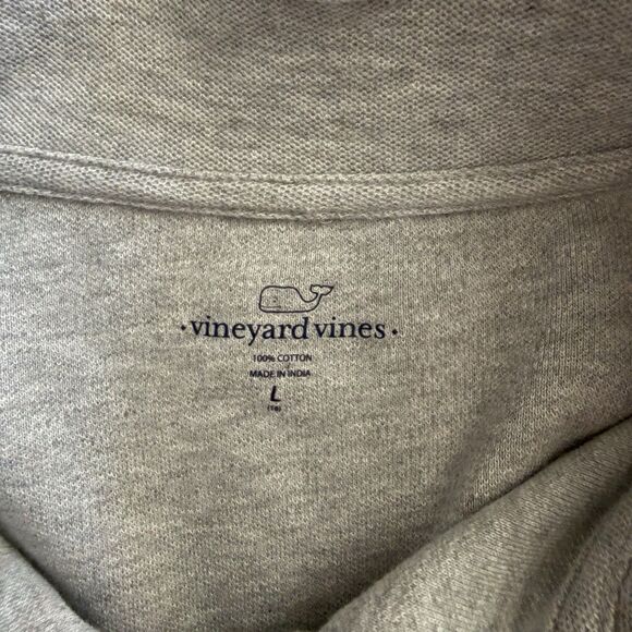Vineyard Vines Gray Sweater 1/4 Zip Pullover Preppy Performance Saltwater Size L - Picture 5 of 6